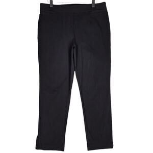 COUNTERPARTS WOMEN’S BLACK PULL‑ON PANTS RAYON‑NYLON STRETCH – SIZE L 25" INSEAM